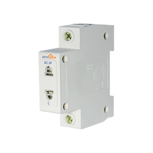АСКО Розетка б/з на на DIN-рейку 10A ECO SC 2P