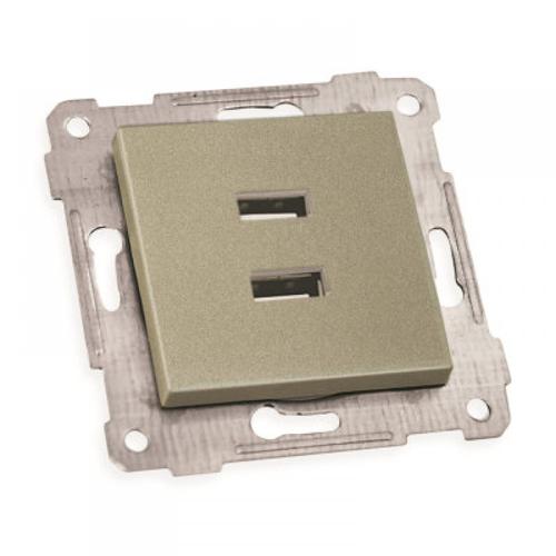 MUTLUSAN RITA Механізм розетки внутр. 2*USB (титан) 47-09-91