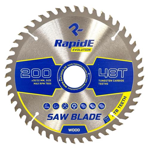 RAPIDE Basic Series Диск пильний по дереву Ø200*30/32мм. (48зуб.) RAHФ-00001413