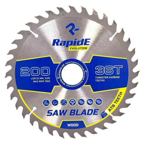 RAPIDE Basic Series Диск пильний по дереву Ø200*30/32мм. (36зуб.) RAHФ-00001412