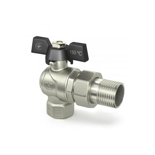 Raftec BLACK Кран кутовий кульовий з американкою DN15 (1/2)  чм DRBS1-U