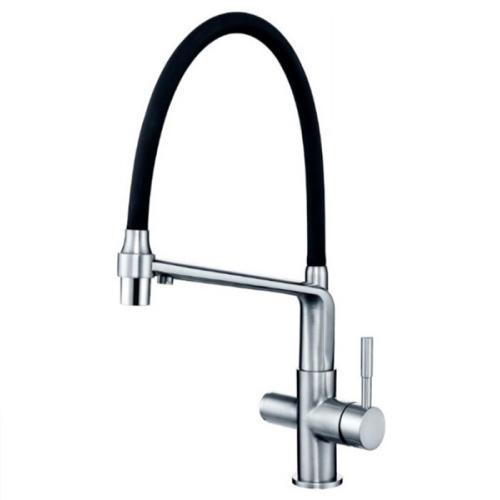 GAPPO G4398-7 Змішувач для кухні під фільтр (чорний\хром)