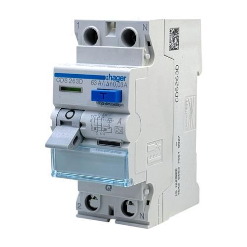 Hager Дифреле (ПЗВ) 1P+N 40A «A» 30mA, 6kА CDS263D QC