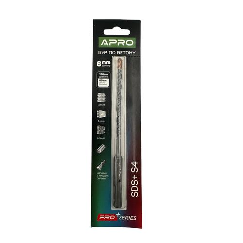 APRO PRO SERIES Бур по бетону SDS PLUS HQ S4 Ø6x160мм 815143