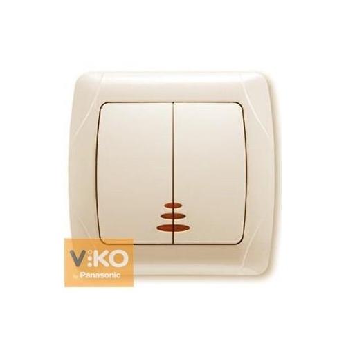 VIKO CARMEN Вимикач внутрішній 2-й з підсвіткой (кремовий) 90562050