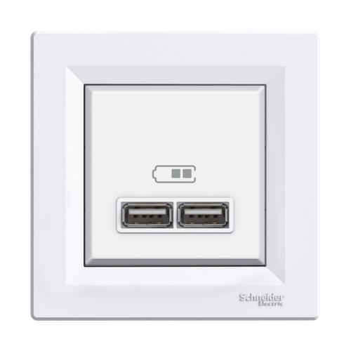 Schneider ASFORA Розетка USB 2,1A (белая) EPH2700221