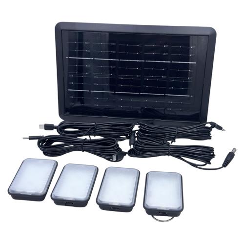 The Light Ліхтар кемпінговий акумуляторний ABS 4*6W 8000K 4*350Lm 4*1800mAh Li-Ion, Type-C, сонячна панель TL50052