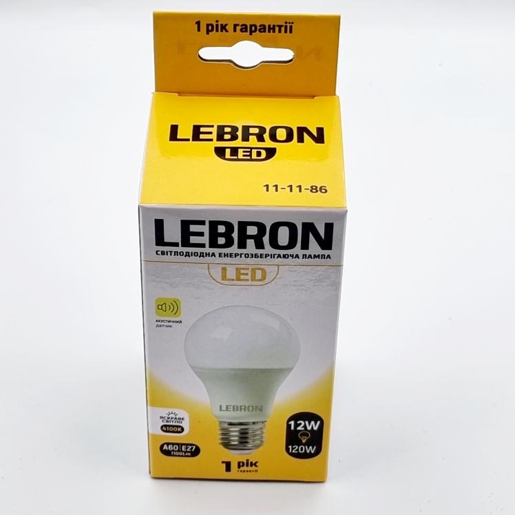 LEBRON LED-Лампа 12W 4100K E27 (акустичний датчик) 11-11-86