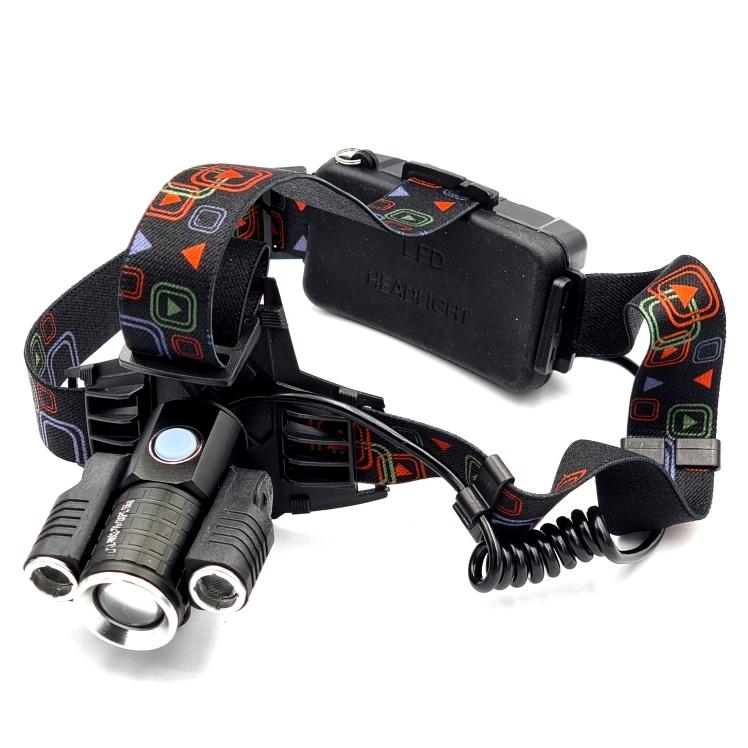 X-Balog Фонарь налобный 2*18650, micro USB, велокрепление BL-W602-T6+2XPE BIKE