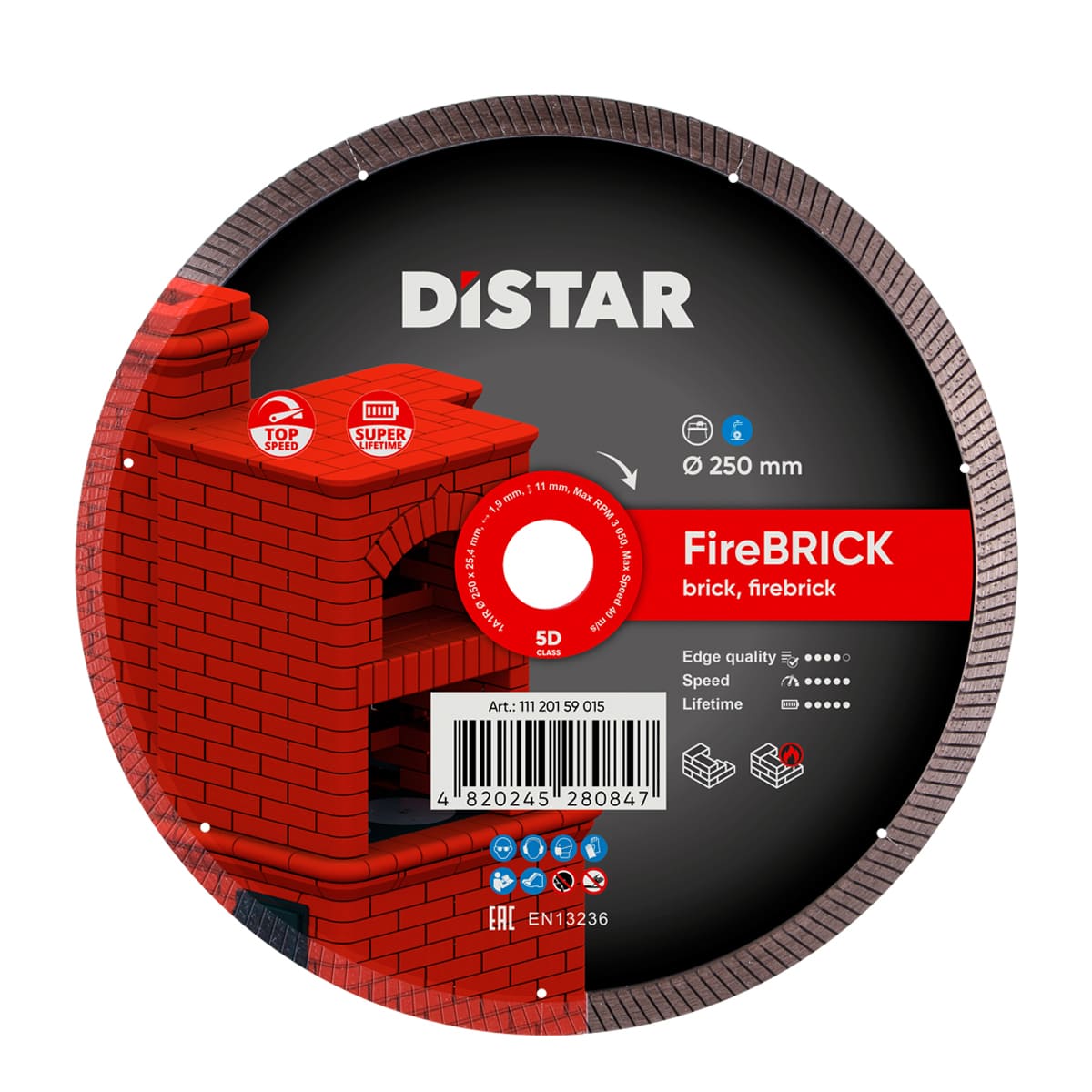 DISTAR 1A1R FireBRICK Диск алмазный 250x1,9/1,5x11x25,4мм. 11120159015