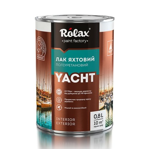 ROLAX YACHT Лак поліуретановий ЯХТОВИЙ матовий 0,8л.