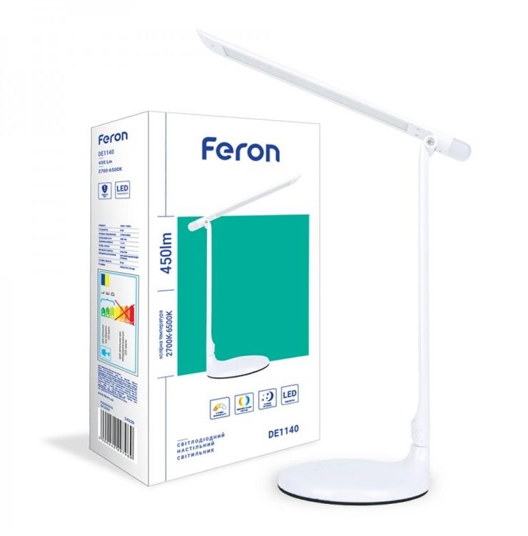 Feron Настольная LED-лампа (белая) 8W 450LM 2700-6400K DE1140