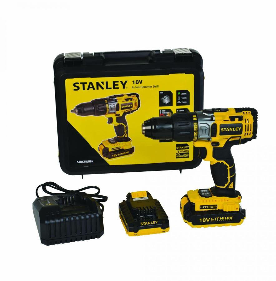 STANLEY Шуруповерт аккум. ударный 18V 2A/h STDC18LHBK-RU