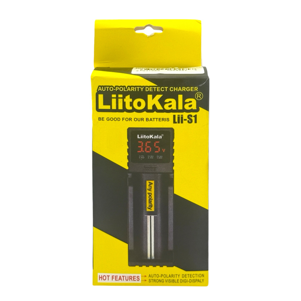 LiitoKala Lii-S1 Зарядний пристрій для акумуляторів 18650, LCD дісплей, USB шнур