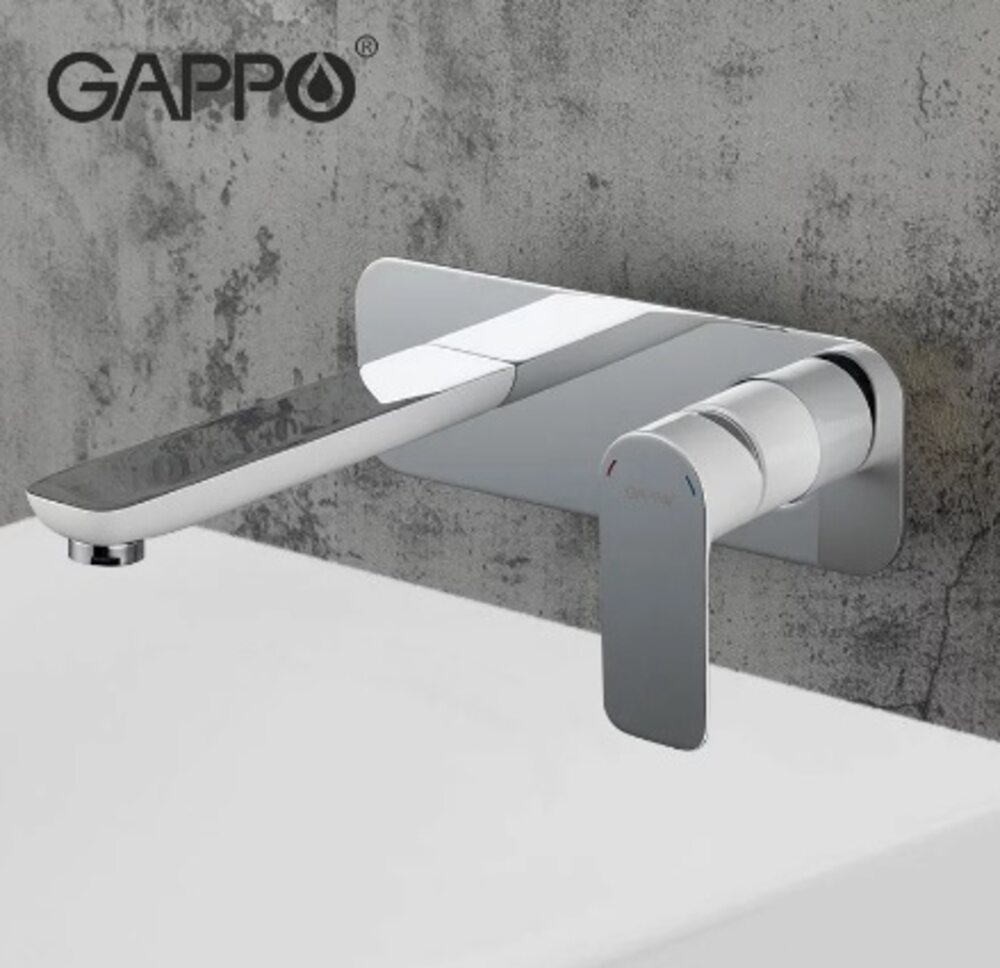 GAPPO G1048-22 Змішувач для умивальника НАСТІННЫЙ вбудований (білий/хром)
