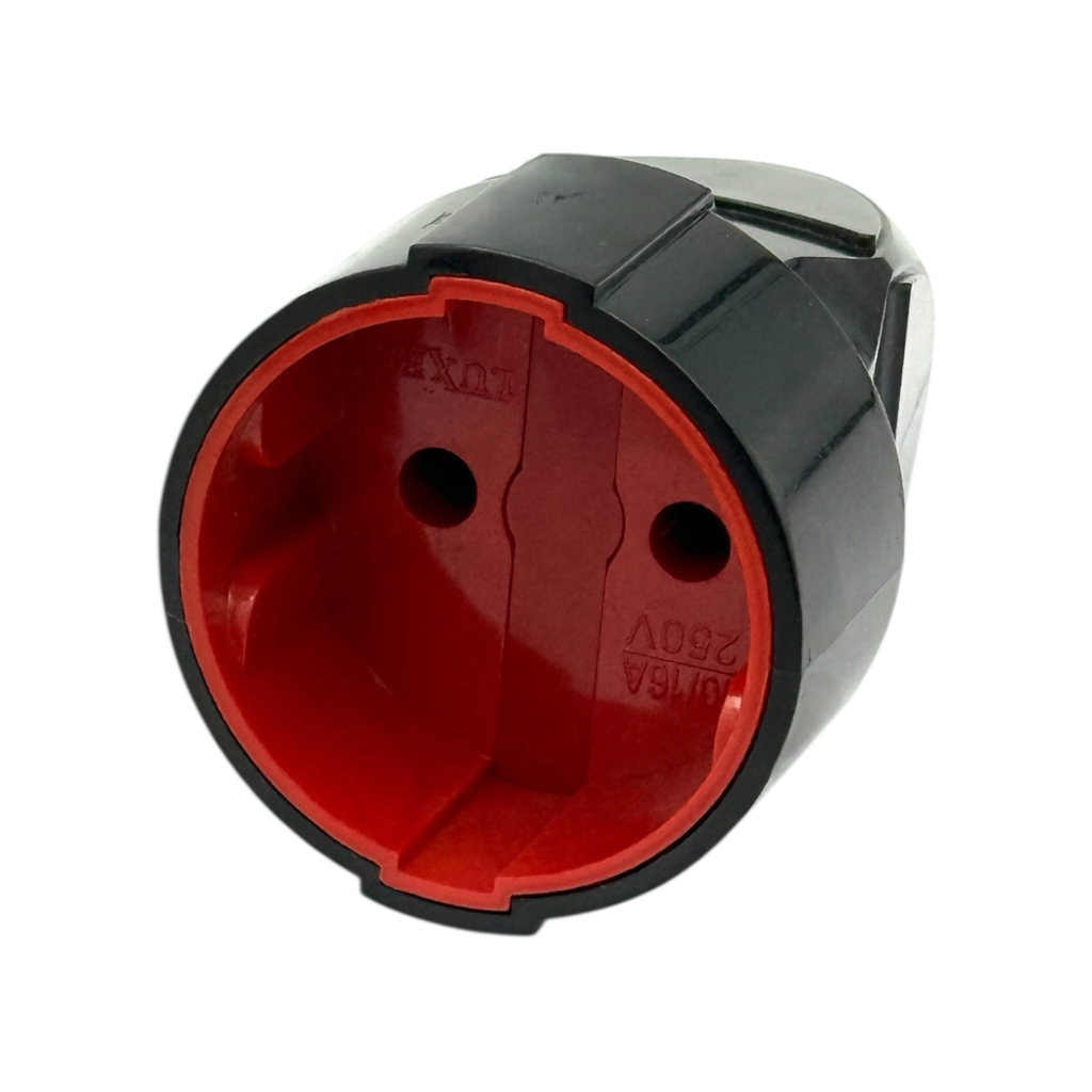 LUXEL Штепсельне гніздо б/з 16А (чорне) 1104