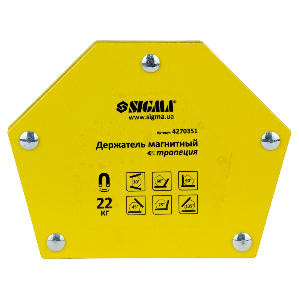 SIGMA Магнит для сварки трапеция 22кг 90×54×54×43мм (30,45,60,75,90,135°) 4270351