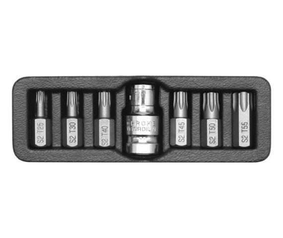 YATO Набір викруткових насадок Torx T25-T55 з перехідником 1/2