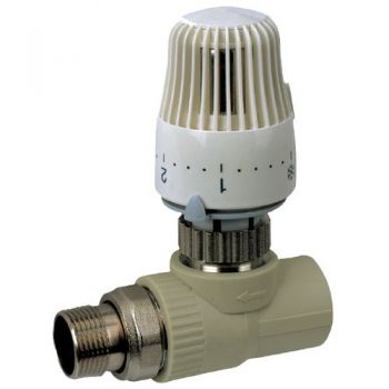 KOER K0154.PRO PPR Кран термостатический с угловым термоголовкой Ø25x3/4