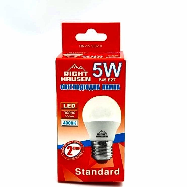 RightHausen LED-Лампа шар 5W E27 4000K HN-155020