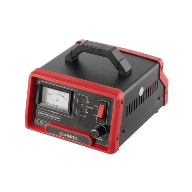 INTERTOOL Устройство зарядное для аккумуляторов 12/24 В, 0-10 А, 6-150 Ач, с микропроцессором AT-3031