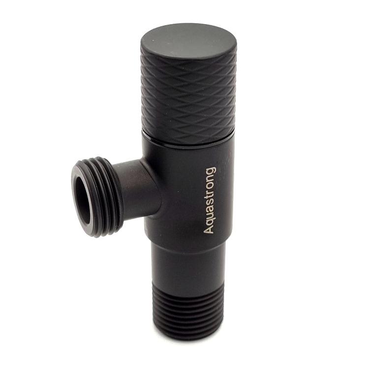 AQUASTRONG D8 Black Кран угловой приборный 1/2