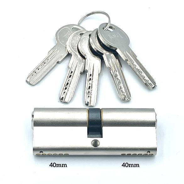 ZETE Цилиндр ключ-ключ 40*40 (никель) 80MM-SN