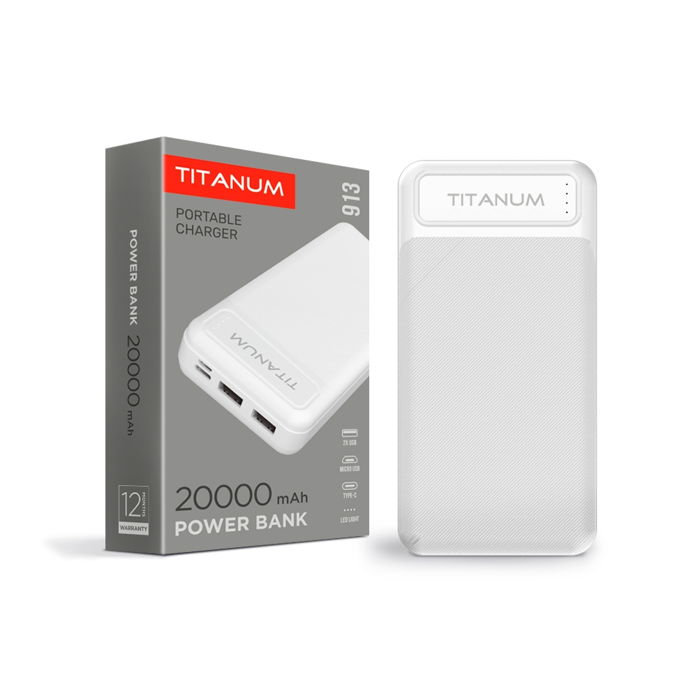 TITANUM Power bank 20000mAh TPB-913 White