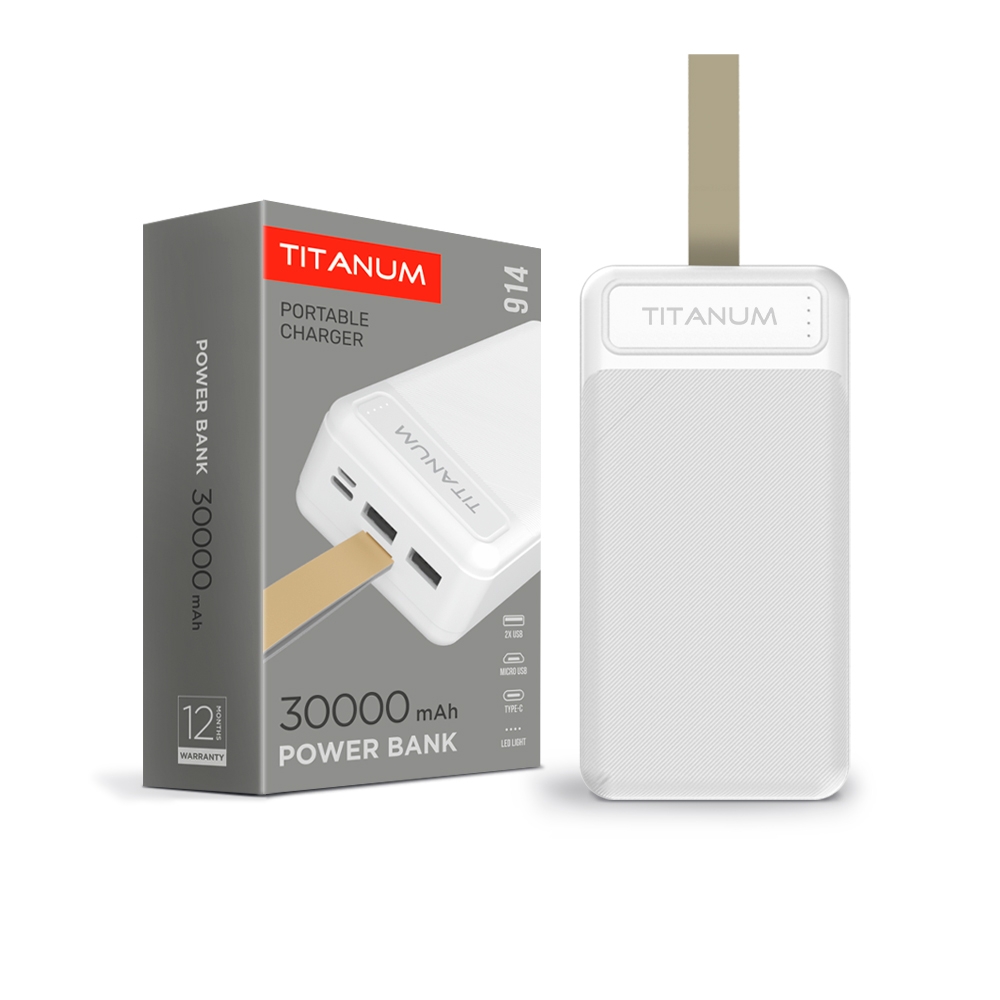 TITANUM Power bank 30000mAh  TPB-914 White