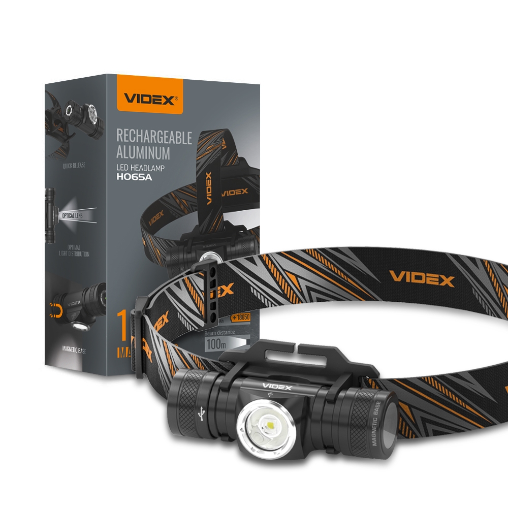 VIDEX Фонарь налобный 1200Lm 5000K VLF-H065A