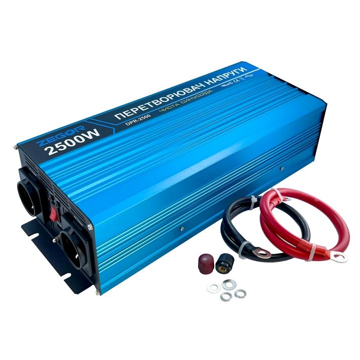 ZEGOR Інвертор-перетворювач напруги 2500W 12/220V (чиста синусоіда) DPR-2500