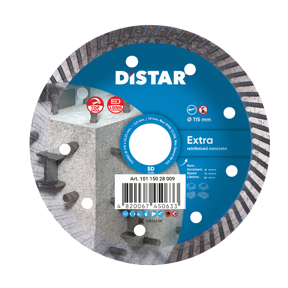 DISTAR TURBO EXTRA Диск алмазный 115x2, 2x8x22, 23мм. 10115028009