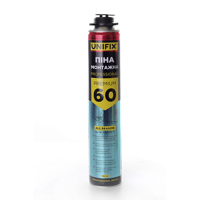 UNIFIX PREMIUM 65L Піна монтажна професійна всесезонна 850 мл. 951237
