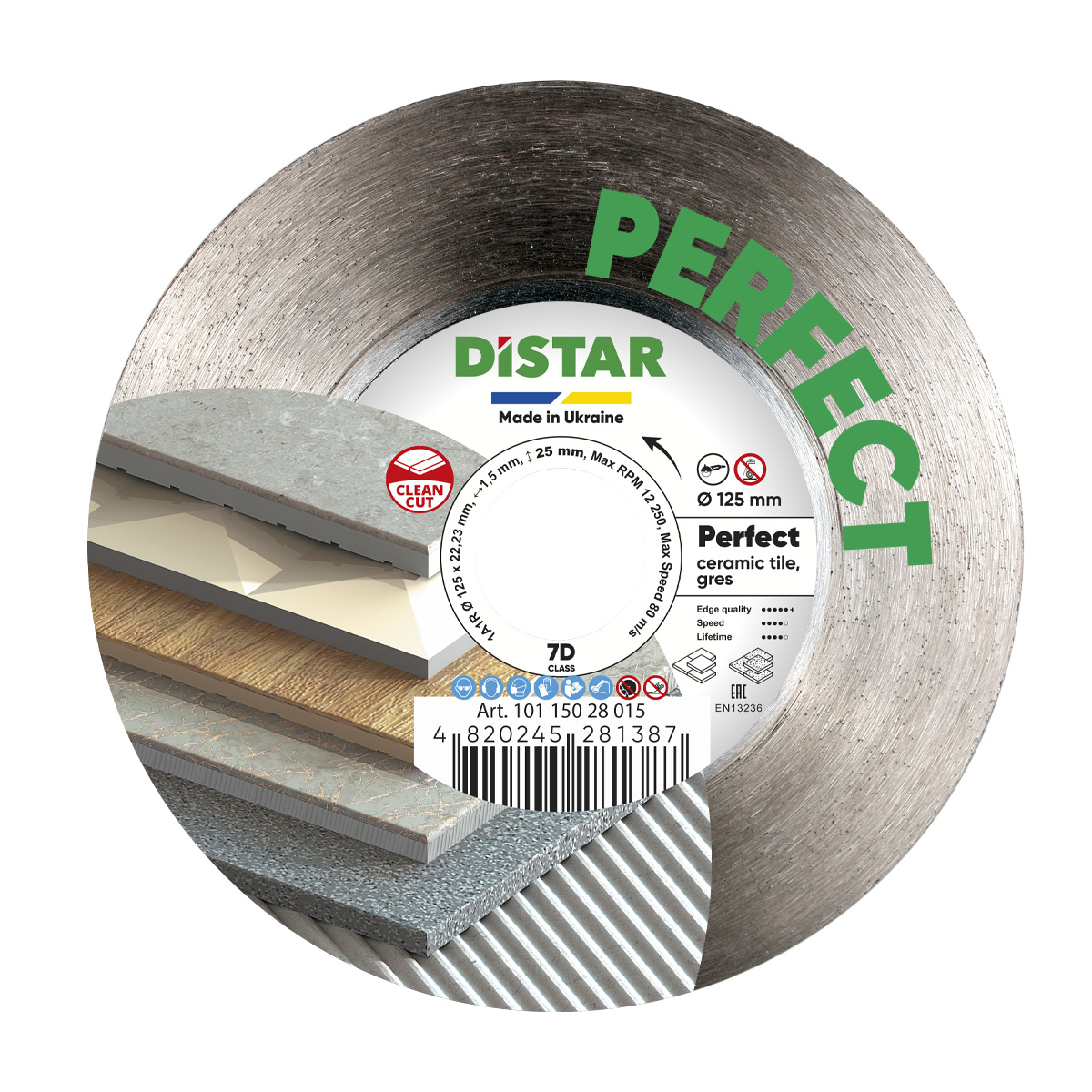 DISTAR 1A1R Perfect Диск алмазний 125x1,5/0,9x25x22,23Hмм. 10115028015