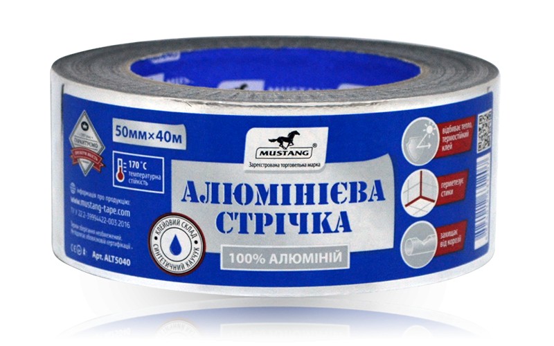 MUSTANG Алюмінієва клейка стрічка 50мм*40м