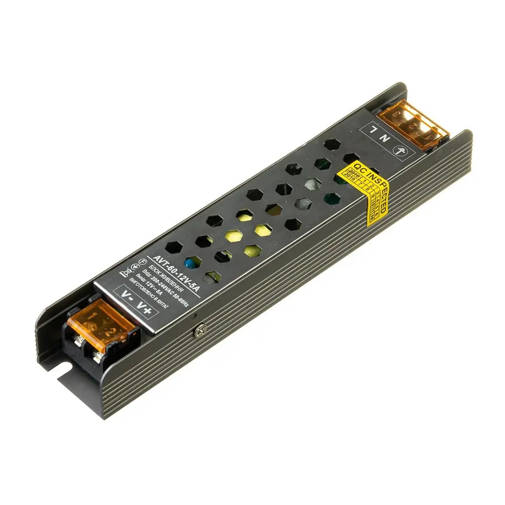 AVT Блок питания 60W 12V IP20 170*35*23мм. AVT-60-12V-5A