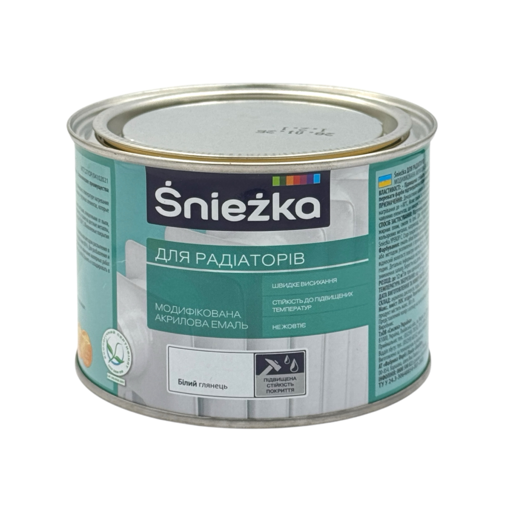 SNIEZKA Эмаль для радиаторов 0,4л. БЕЛЫЙ глянец
