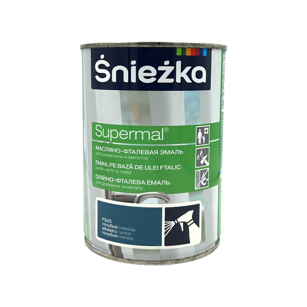 SNIEZKA Олійно-фталева емаль 0,8л. БЛАКИТНИЙ глянець F525