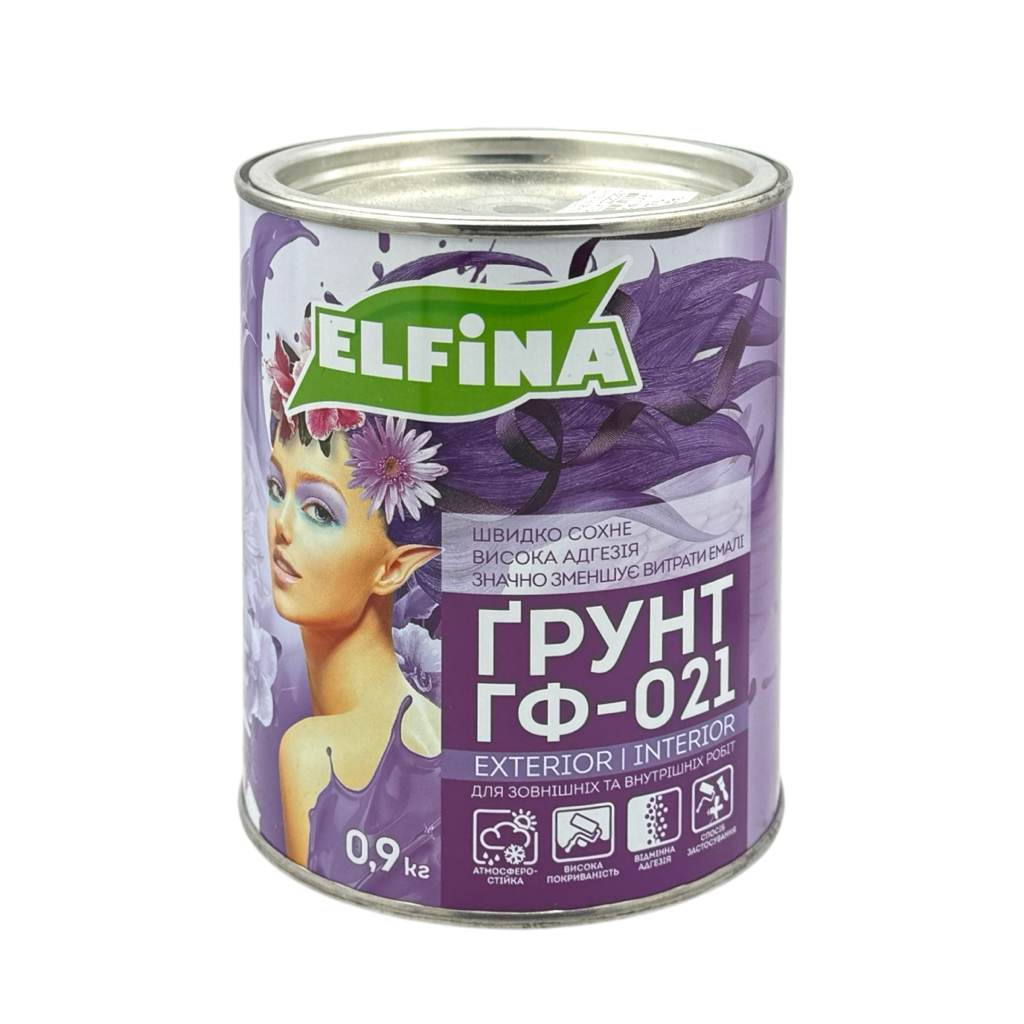 ELFINA Грунт-емаль ГФ-021  0,9кг. (ЧЕРВОНО-КОРИЧНЕВА)