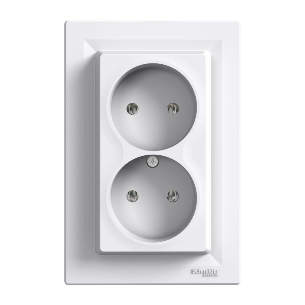 Schneider ASFORA Розетка 2-а б/з (біла) EPH9700121