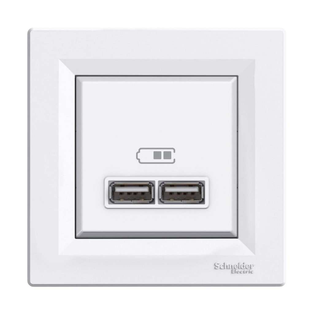 Schneider ASFORA Розетка USB 2,1A (біла) EPH2700221