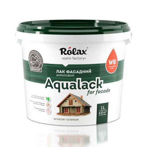 ROLAX AQUALACK FACADE Лак акриловый фасадный 1л. (матовый)