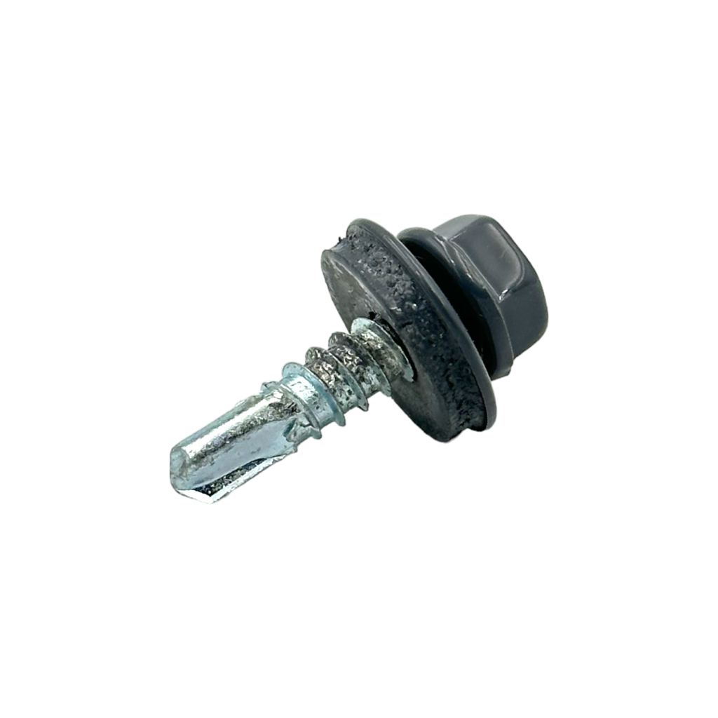 R9T6 Саморіз по металу з шайбою EPDM 4,8*19мм. ГРАФІТОВИЙ СІРИЙ RAL7024 (пач/250шт)