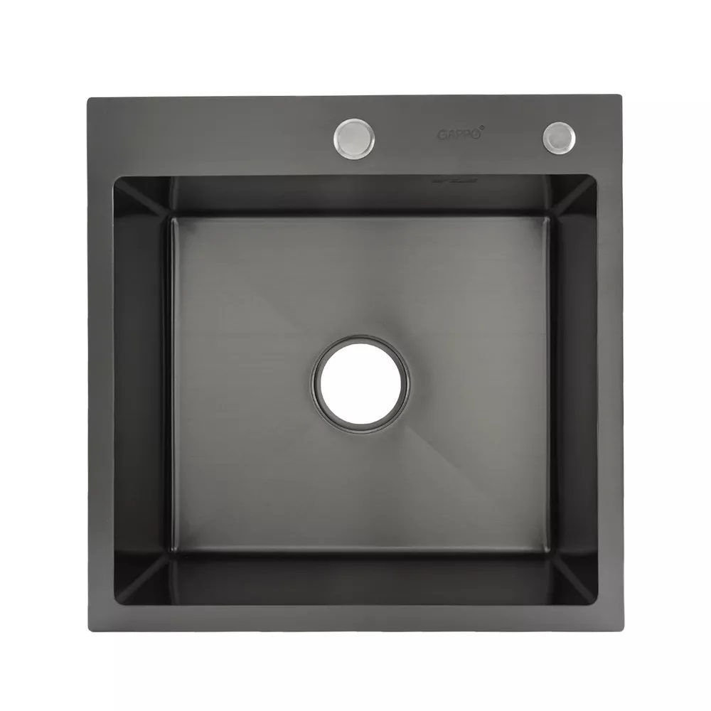 GAPPO GS5050-6 Кухонна мийка накладна 500x500мм. (нержавіюча сталь 0,8мм., з PVD покриттям)