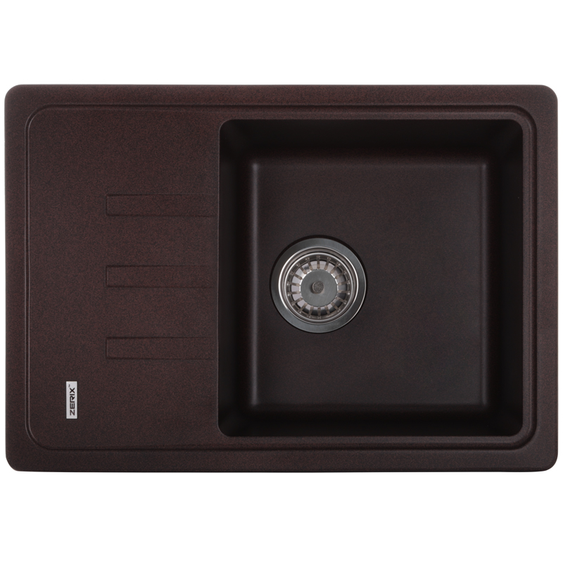 ZERIX ZS-6243S-12 Мийка гранітна 620*435мм. (коричнева)