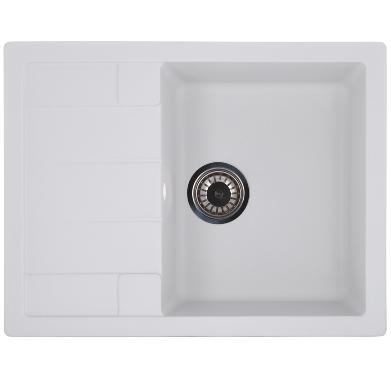 ZERIX ZS-6550S-01 Мойка гранитная 650*500мм. (белая)