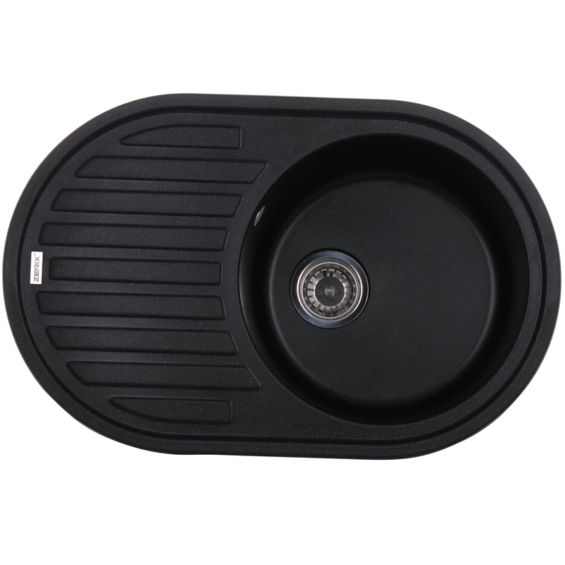 ZERIX ZS-7750R-03 Мийка гранітна 760*500мм. (чорна)