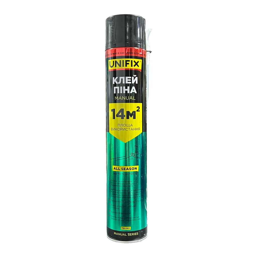 UNIFIX Клей-піна монтажна всесезонна 14м²  750мл. 951232