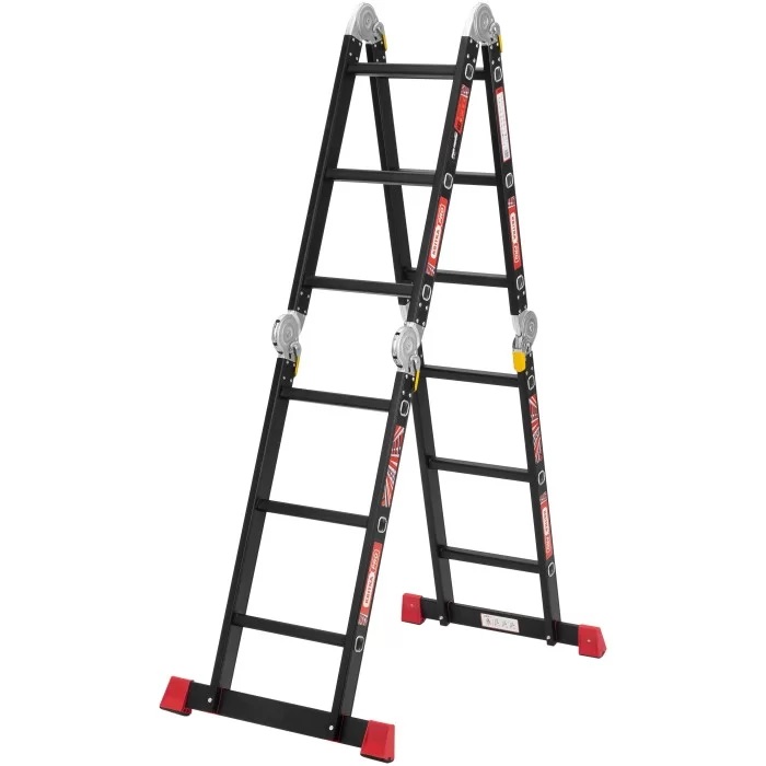 КВІТКА PRO Heavy Duty Драбина-трансформер алюмінієва (4*3 сходинки) 3,7м. 110-9039