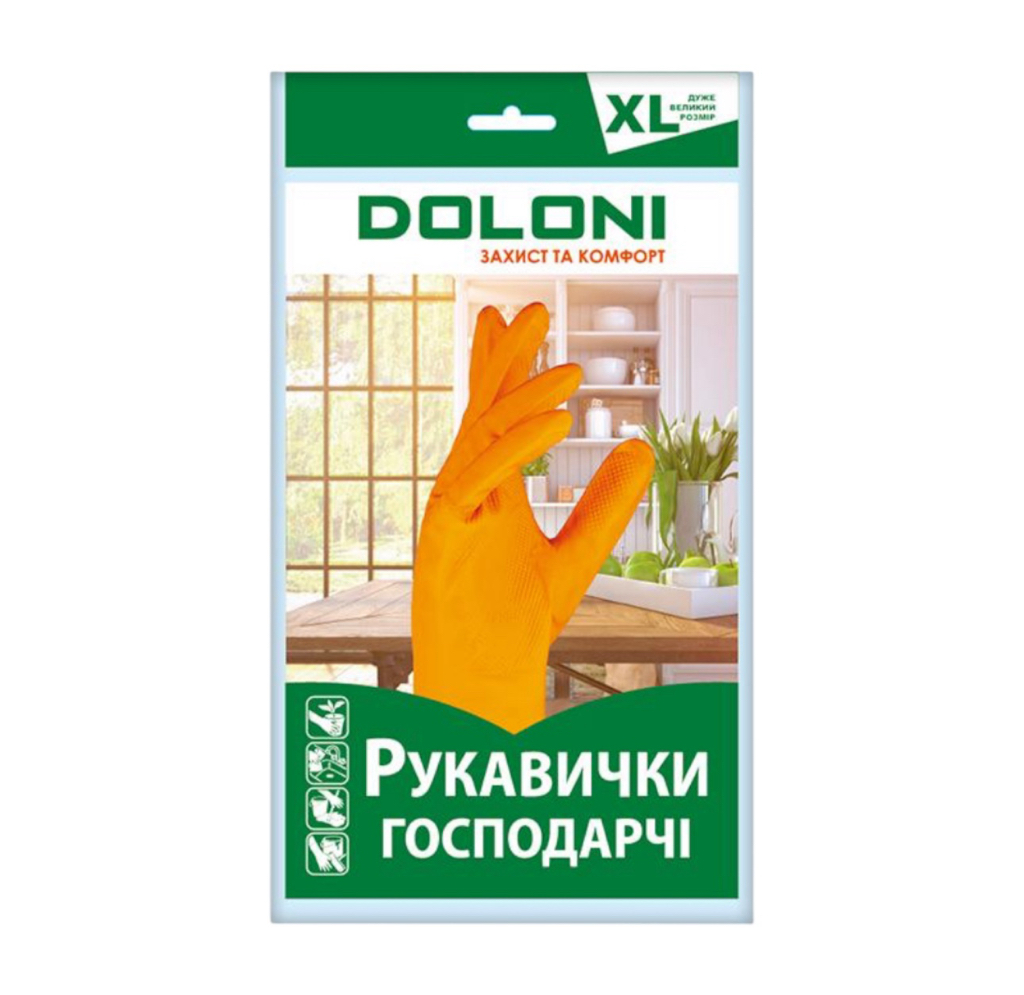 DOLONI Рукавички господарчі УНІВЕРСАЛЬНІ латексні (XL) 4563
